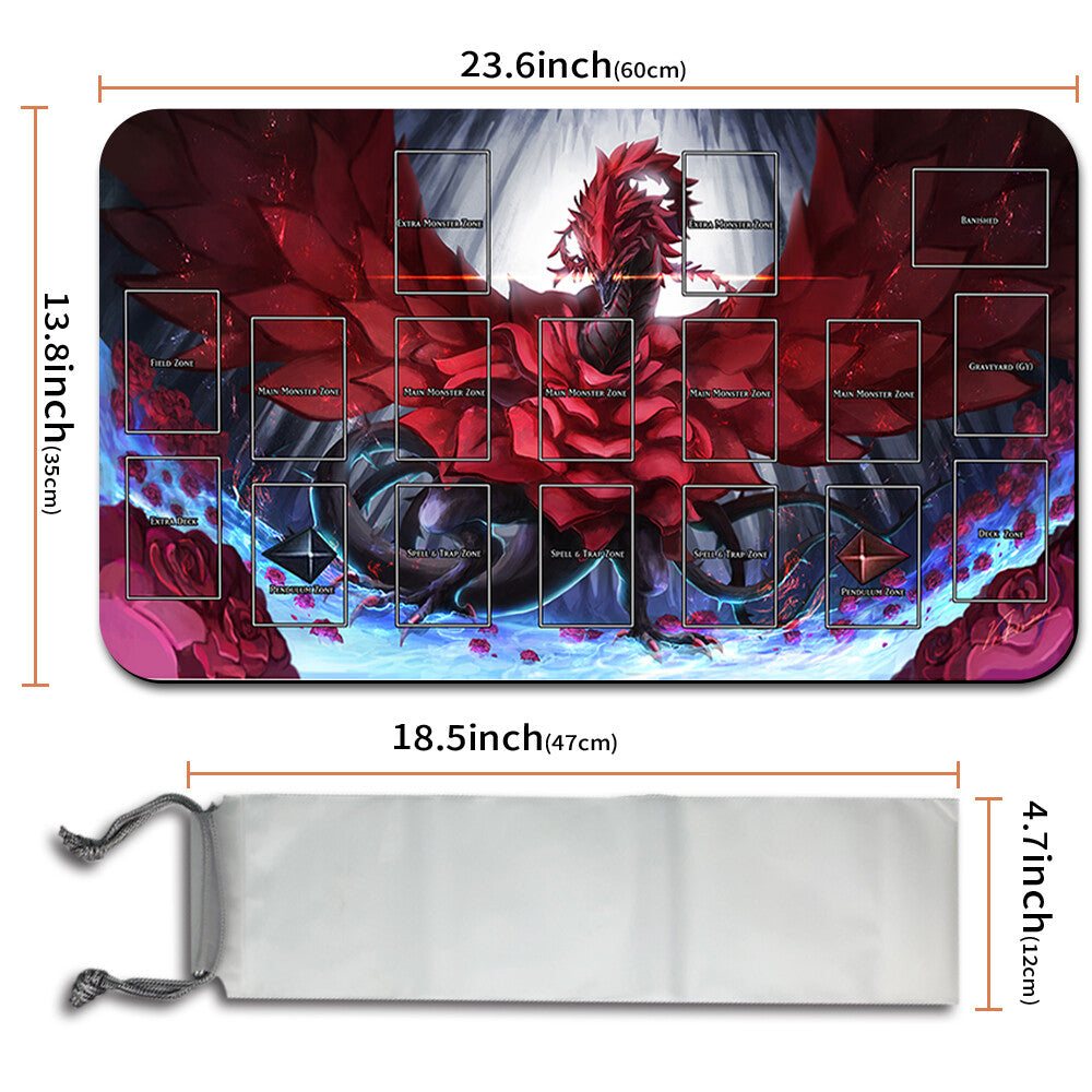 Yugioh Playmat Stitched Edge With Card Zones Yugioh Mouse pad Playmat Stitched Edge of Yugioh TCG