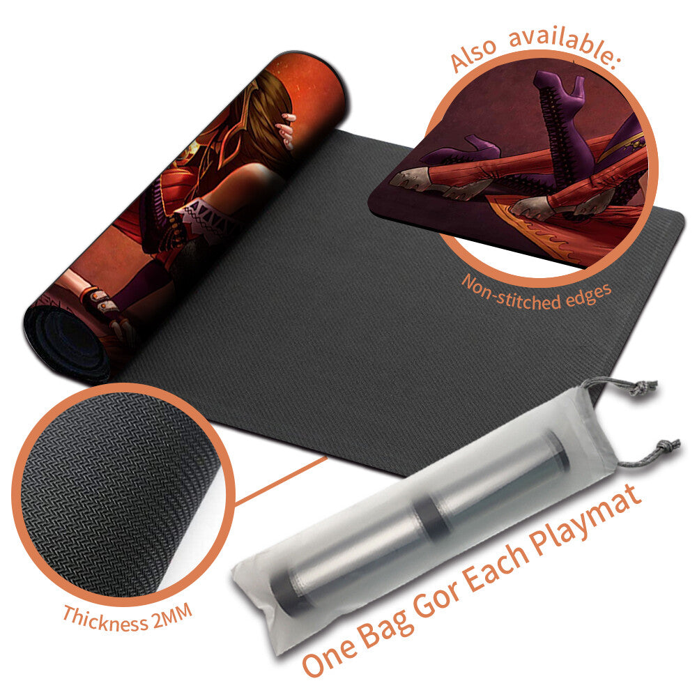 Liliana vess chandra - Magic The Gathering Playmat TCG CCG MTG Playmat Stitched Edge