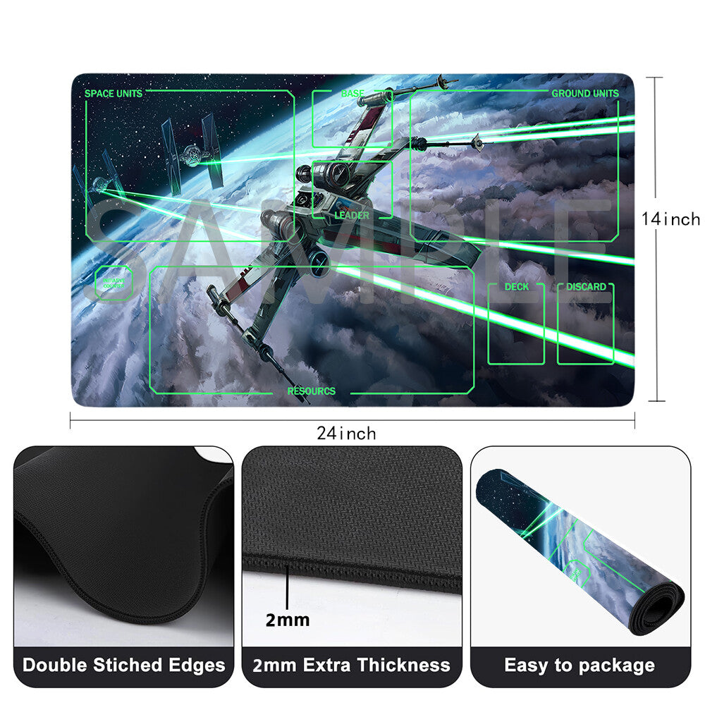 Star Wars Unlimited Playmat Stitched Edge Free Storage Bag Size 24X14IN Protective Mat star17