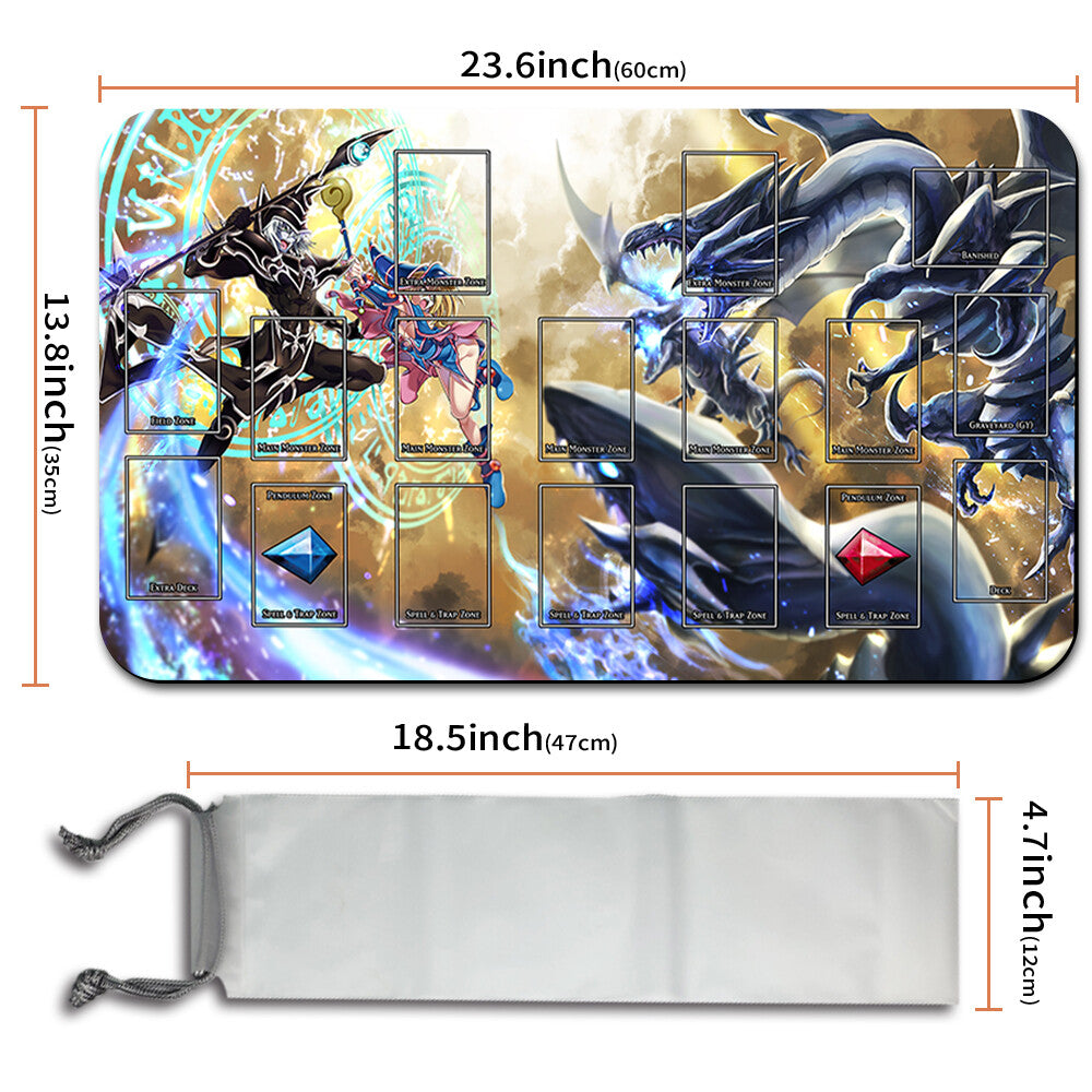 Yugioh Playmat Stitched Edge With Card Zones Yugioh Mouse pad Playmat Stitched Edge of Yugioh TCG