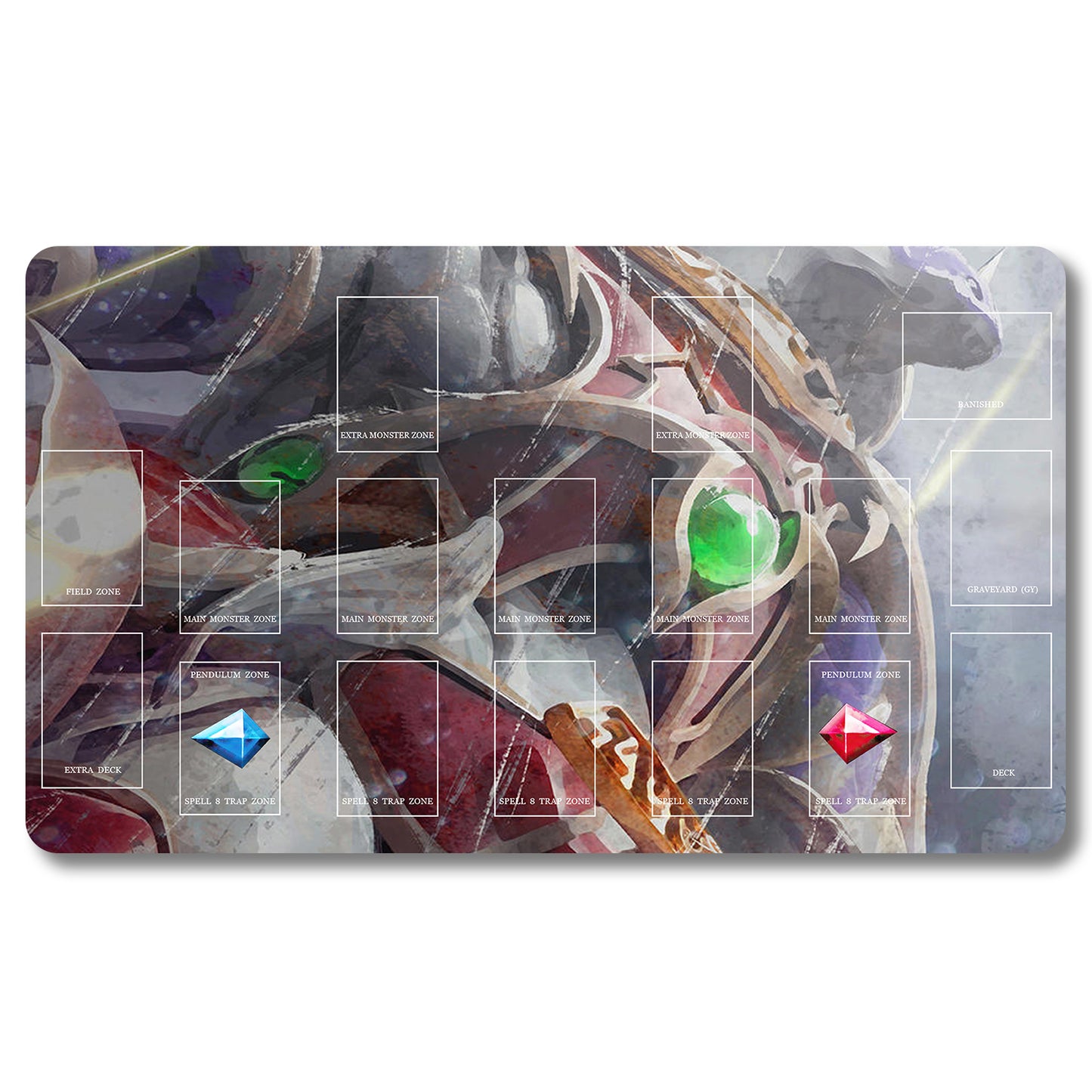 Brettspiel-Peripheriegerät – 456546 – Yugioh-Spielmatte, Größe 59,9 x 34,9 cm. Spielmatten, kompatibel mit TCG, OCG, CCG, Sammelkartenspiel