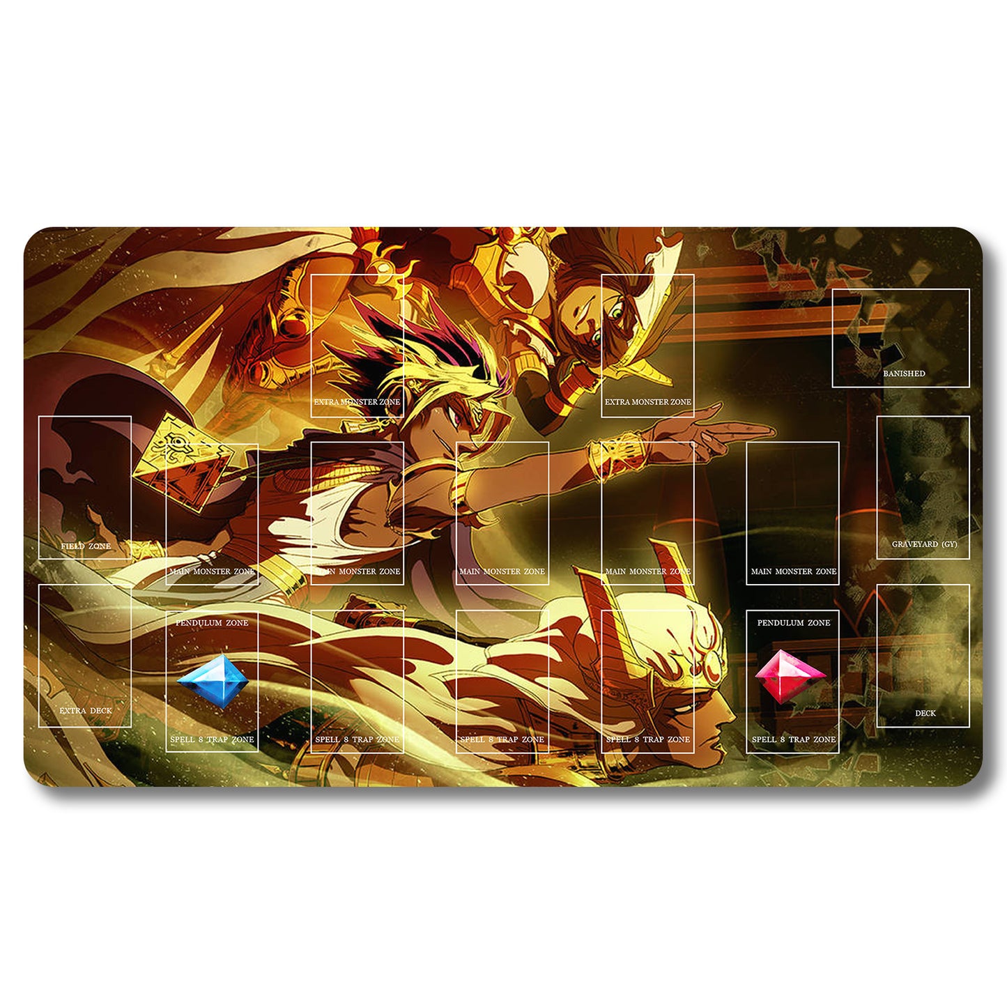 Brettspiel-Peripheriegerät – 739653 – Yugioh Spielmatte, Größe 59,9 x 34,9 cm. Spielmatten, kompatibel mit TCG, OCG, CCG, Sammelkartenspiel