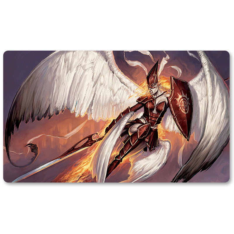 Peripheriegerät für Brettspiele – Firemane-Angel – MTG-Spielmatte, Größe 59,9 x 34,9 cm. Spielmatten, kompatibel mit TCG, RPG, CCG, Sammelkartenspiel