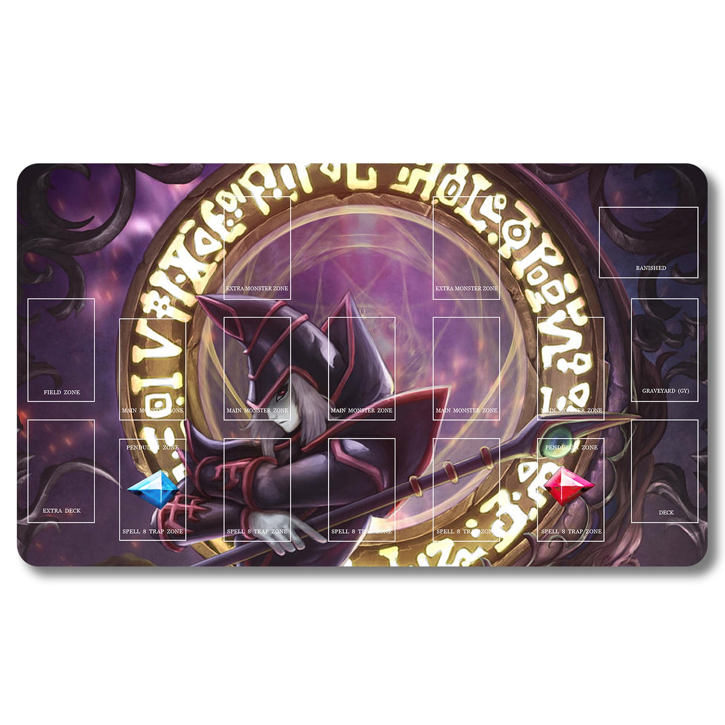 Brettspiel-Peripheriegerät – 6283764 – Yugioh-Spielmatte, Größe 59,9 x 34,9 cm. Spielmatten, kompatibel mit TCG, OCG, CCG, Sammelkartenspiel
