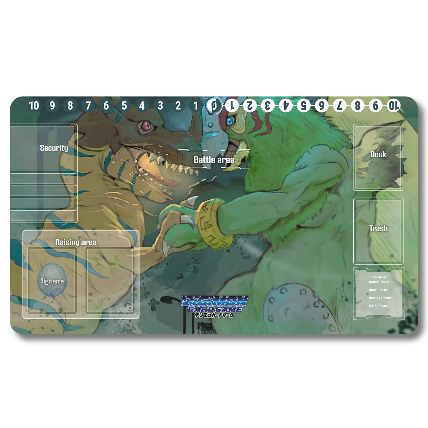 Brettspiel-Peripheriegerät – 74536587 – Digimon-Spielmatte, Größe 59,9 x 34,9 cm. Spielmatten, kompatibel mit TCG, DTCG, CCG, Sammelkartenspiel