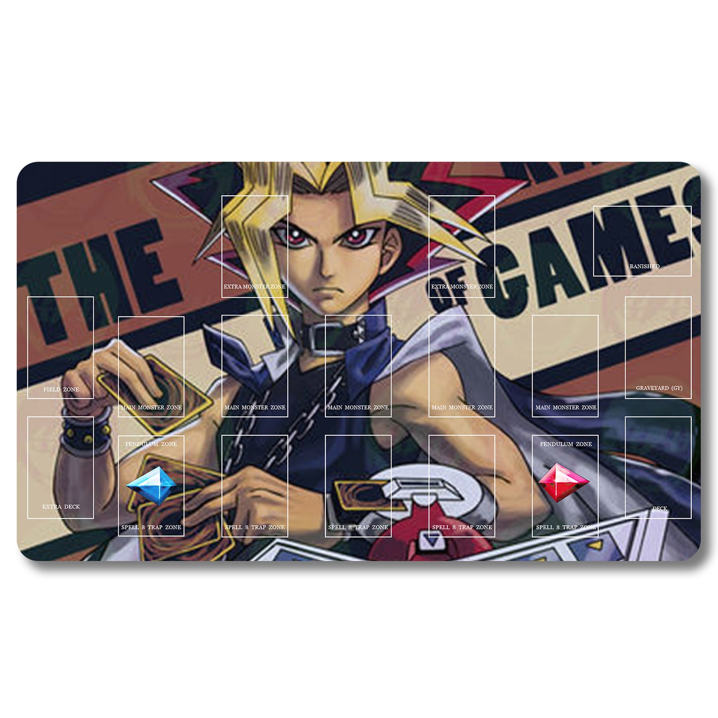 Brettspiel-Peripheriegerät – 99653 – Yugioh Spielmatte, Größe 59,9 x 34,9 cm. Spielmatten, kompatibel mit TCG, OCG, CCG, Sammelkartenspiel