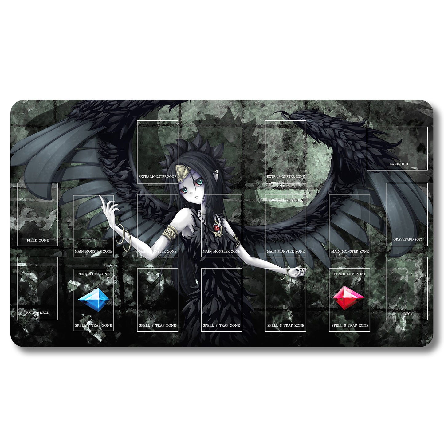 Brettspiel-Peripheriegerät – 127953 – Yugioh-Spielmatte, Größe 59,9 x 34,9 cm. Spielmatten, kompatibel mit TCG, OCG, CCG, Sammelkartenspiel