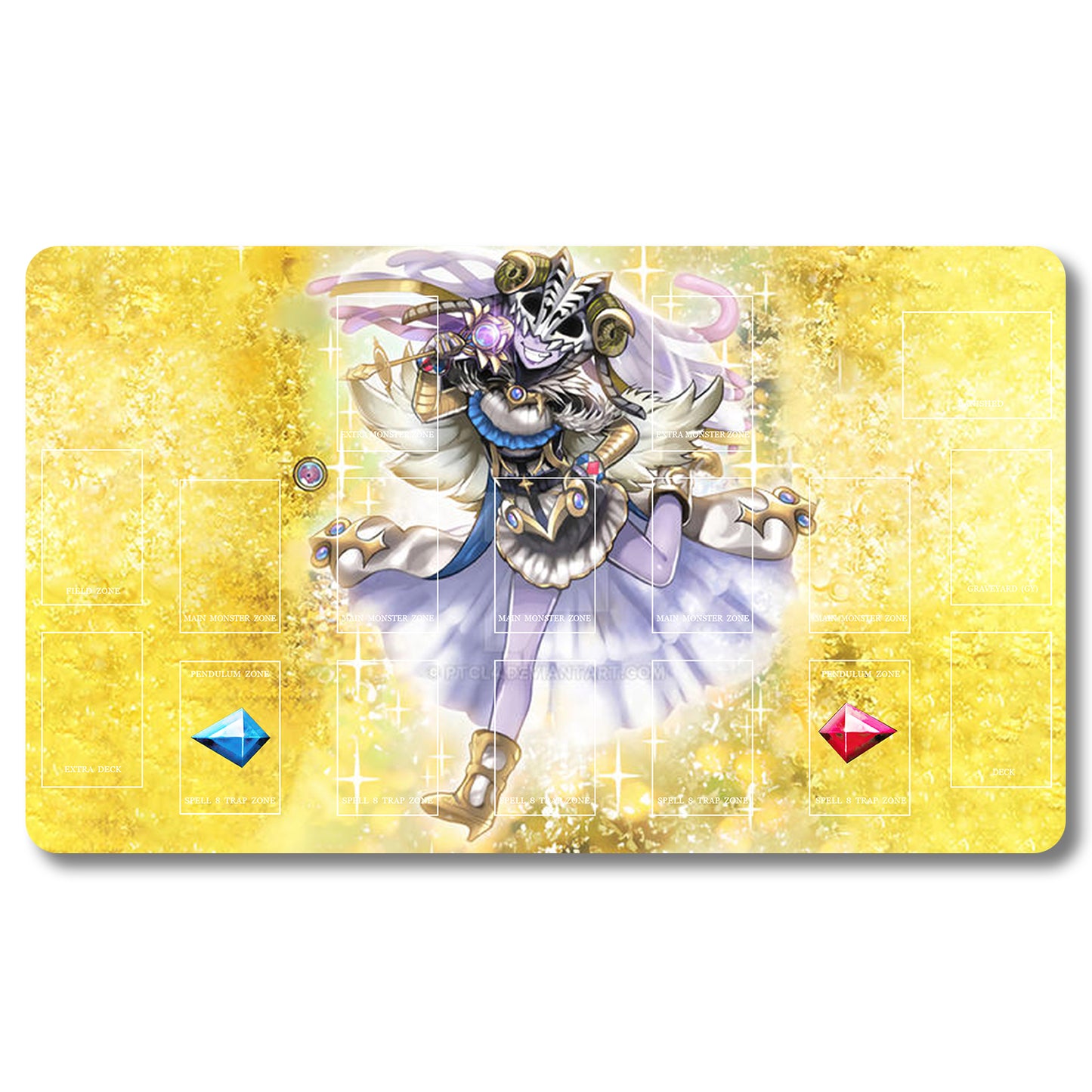 Brettspiel-Peripheriegerät – 135367 – Yugioh-Spielmatte, Größe 59,9 x 34,9 cm. Spielmatten, kompatibel mit TCG, OCG, CCG, Sammelkartenspiel