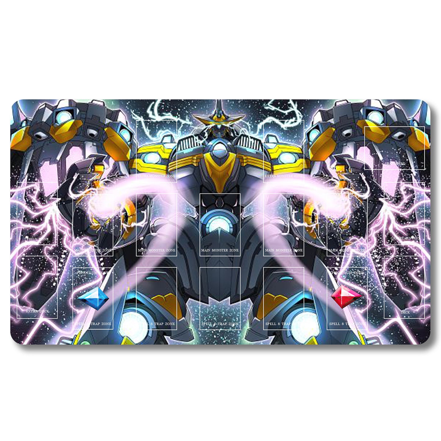 Brettspiel-Peripheriegerät – 216548 – Yugioh-Spielmatte, Größe 59,9 x 34,9 cm. Spielmatten, kompatibel mit TCG, OCG, CCG, Sammelkartenspiel