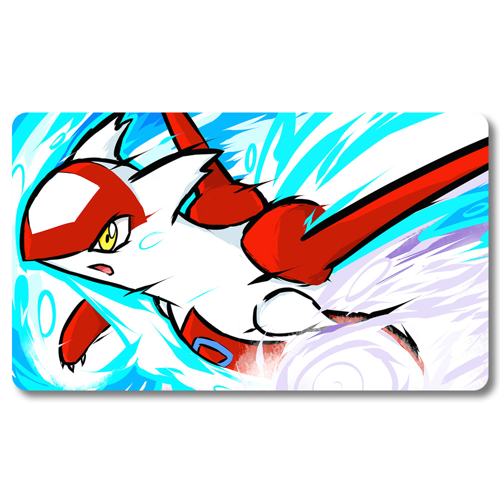 Board Game Latias Playmat- Pokemon Size 23.6X13.7in Play mats Compatible for TCG MTG RPG CCG Trading Card Game