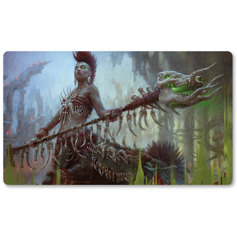 Board Game Peripheral- Nikya Of The Old Ways -MTG Playmat Size 23.6X13.7in Play mats Compatible for TCG RPG CCG Trading Card Game