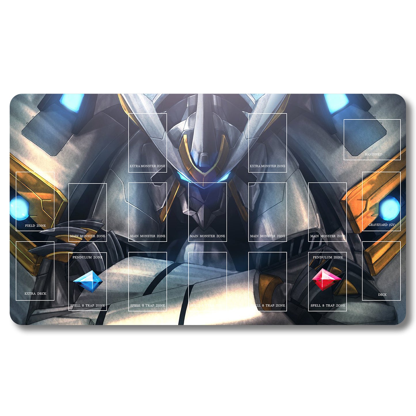 Board Game Peripheral - m9mxr1- Yugioh Playmat Size 23.6X13.7in Play mats Compatible for TCG OCG CCG Trading Card Game