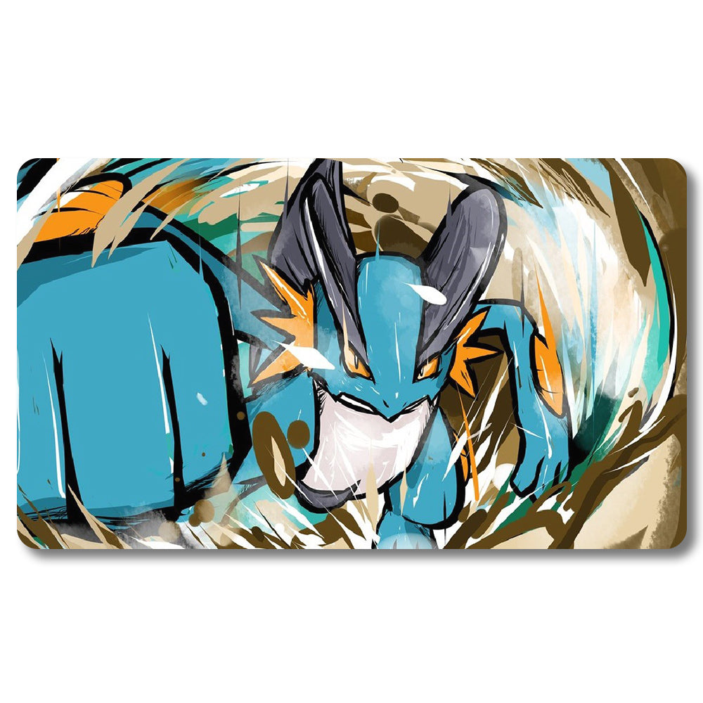 Tabulludo Ekstercentra - p2k18p- Pokemona Playmat Grandeco 23.6X13.7in Ludaj matoj Kongruaj por TCG MTG RPG CCG Komerckartludo