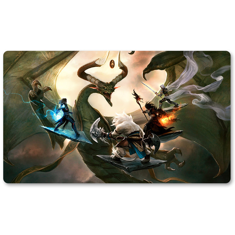 Tabulludo Ekstercentral- Konfluo-Grasa-Pako-Muralo -MTG Ludmato Grandeco 23.6X13.7in Ludaj matoj Kongrua por TCG RPG CCG Komerckartludo