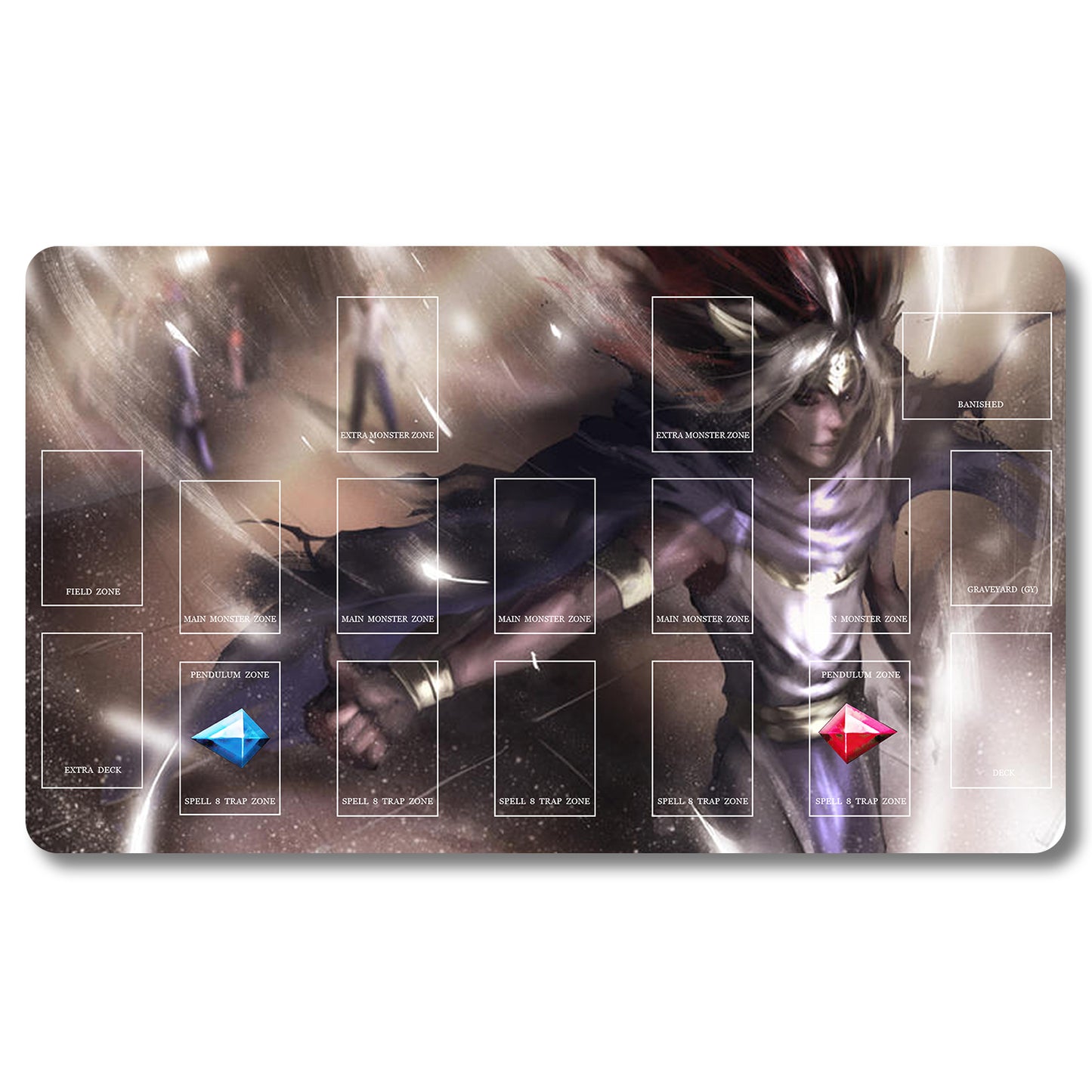 Brettspiel-Peripheriegerät – 399653 – Yugioh-Spielmatte, Größe 59,9 x 34,9 cm. Spielmatten, kompatibel mit TCG, OCG, CCG, Sammelkartenspiel