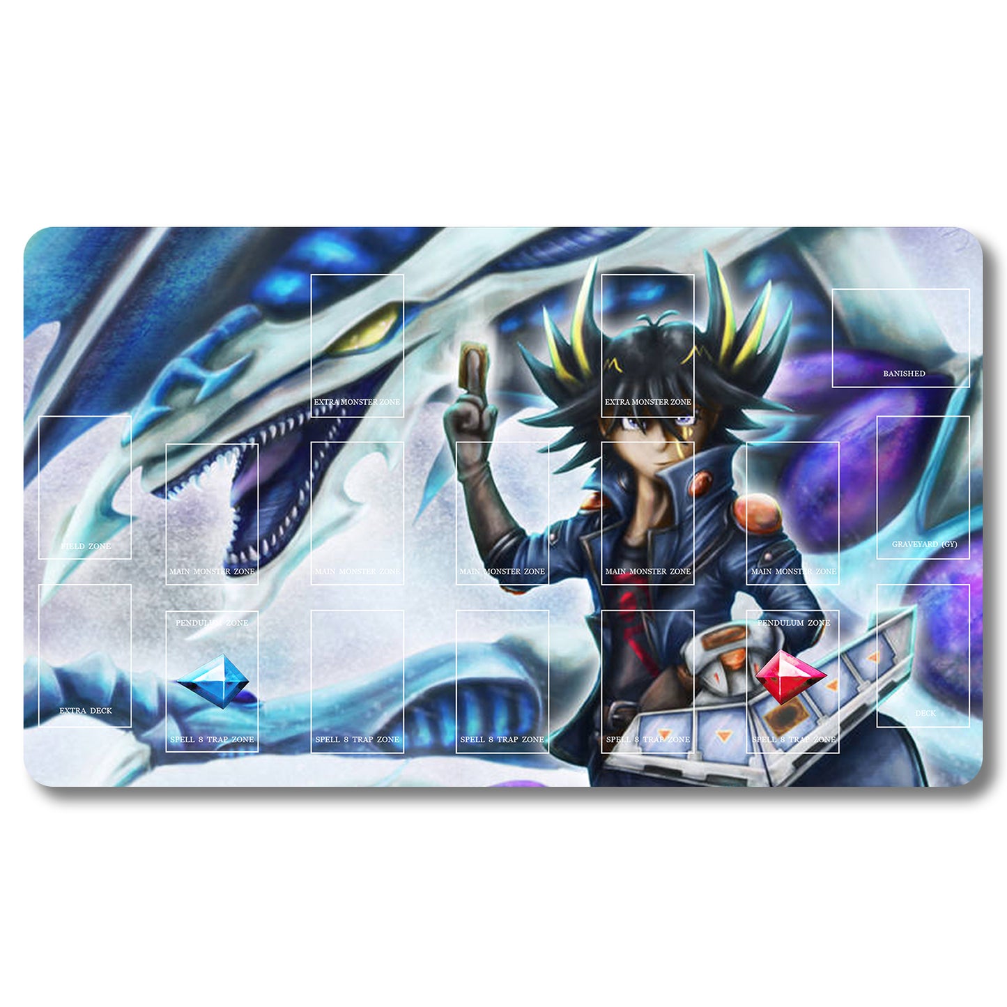 Brettspiel-Peripheriegerät – 559653 – Yugioh Spielmatte, Größe 59,9 x 34,9 cm. Spielmatten, kompatibel mit TCG, OCG, CCG, Sammelkartenspiel