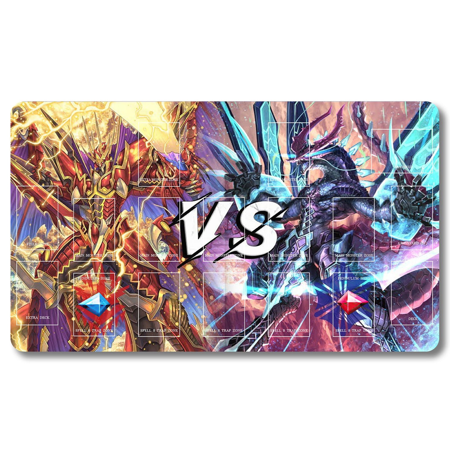 Brettspiel-Peripheriegerät – 667953 – Yugioh-Spielmatte, Größe 59,9 x 34,9 cm. Spielmatten, kompatibel mit TCG, OCG, CCG, Sammelkartenspiel
