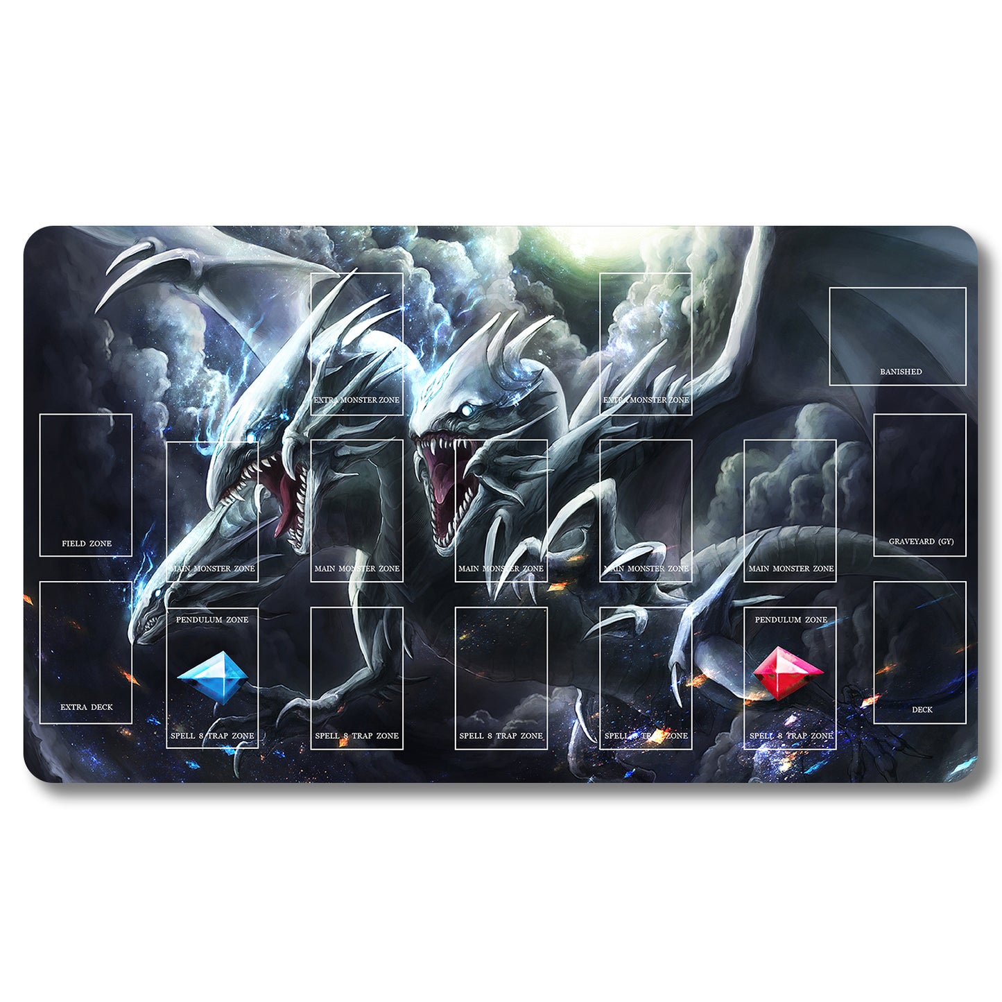 Brettspiel-Peripheriegerät – pkvry9 – Yugioh-Spielmatte, Größe 59,9 x 34,9 cm, Spielmatten, kompatibel mit TCG, OCG, CCG, Sammelkartenspiel