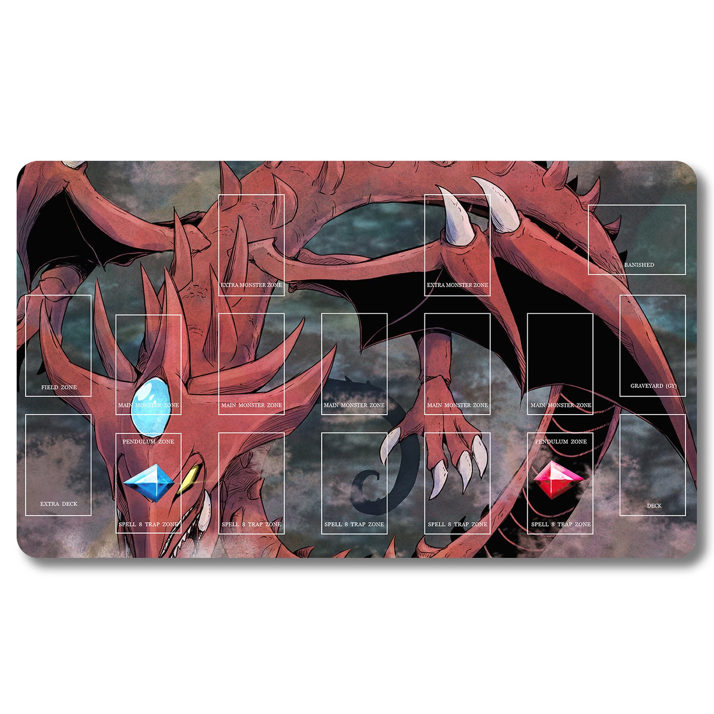 Brettspiel-Peripheriegerät – v9vwkp – Yugioh Spielmatte, Größe 59,9 x 34,9 cm, Spielmatten, kompatibel mit TCG, OCG, CCG, Sammelkartenspiel