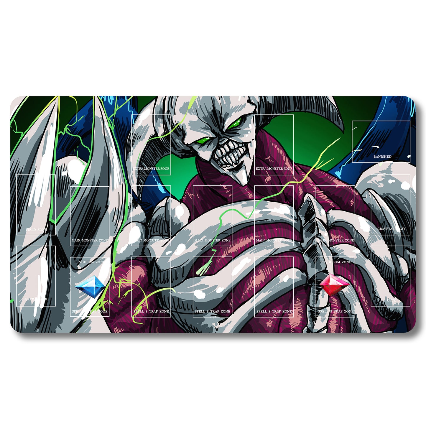 Brettspiel-Peripheriegerät – 1kw7rg – Yugioh-Spielmatte, Größe 59,9 x 34,9 cm, Spielmatten, kompatibel mit TCG, OCG, CCG, Sammelkartenspiel