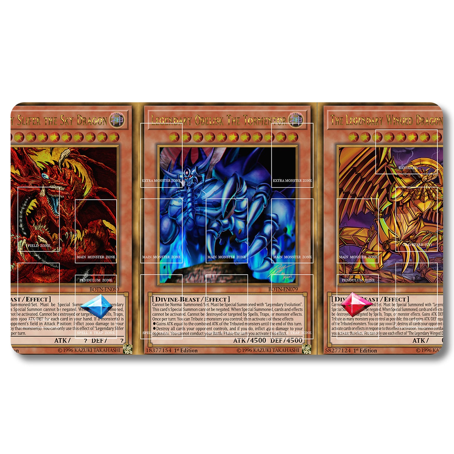 Brettspiel-Peripheriegerät – 269653 – Yugioh Spielmatte, Größe 59,9 x 34,9 cm. Spielmatten, kompatibel mit TCG, OCG, CCG, Sammelkartenspiel