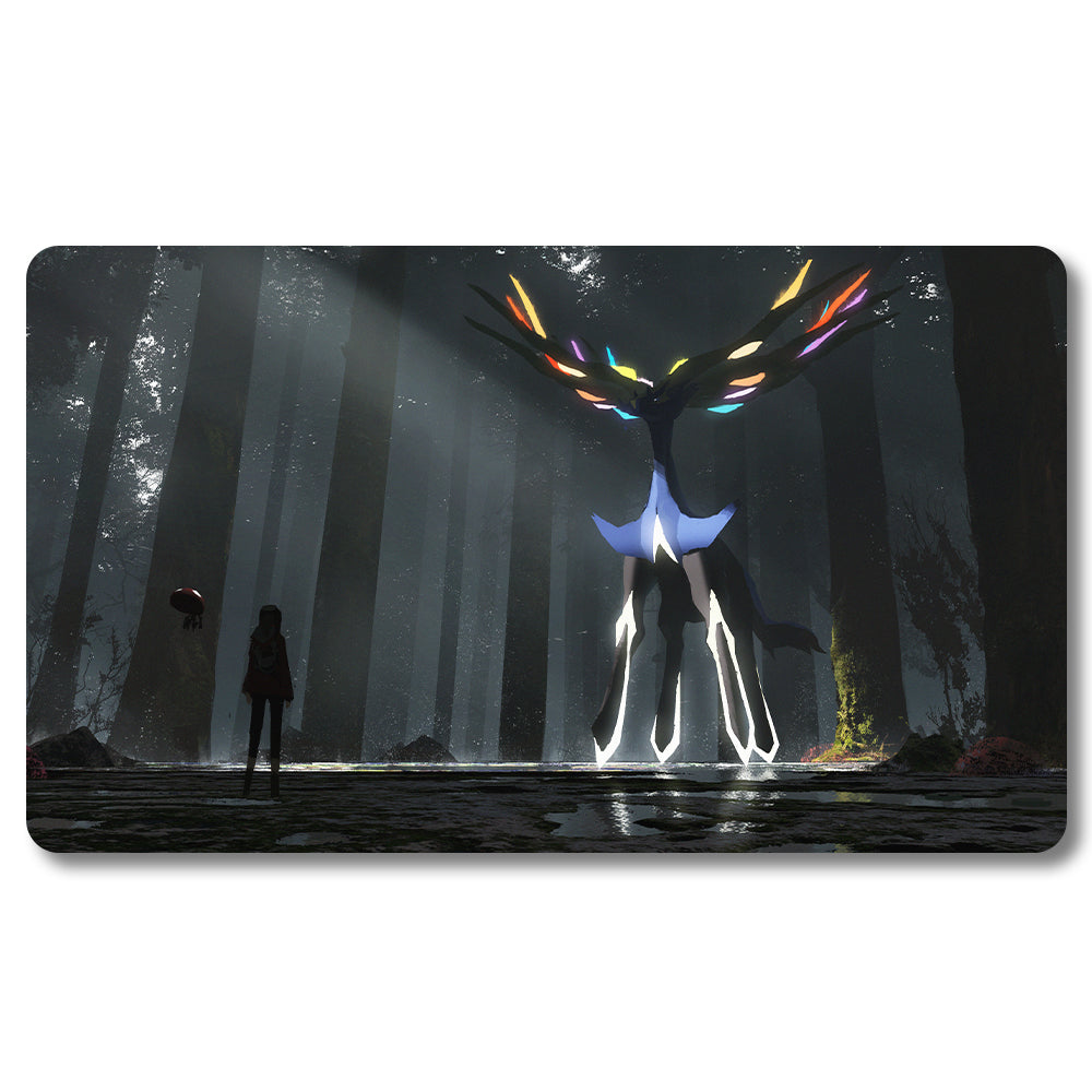 Tabulludo Ekstercentra - q2j21l- Pokemon Playmat Grandeco 23.6X13.7in Ludaj matoj Kongrua por TCG MTG RPG CCG Komerca Kartludo