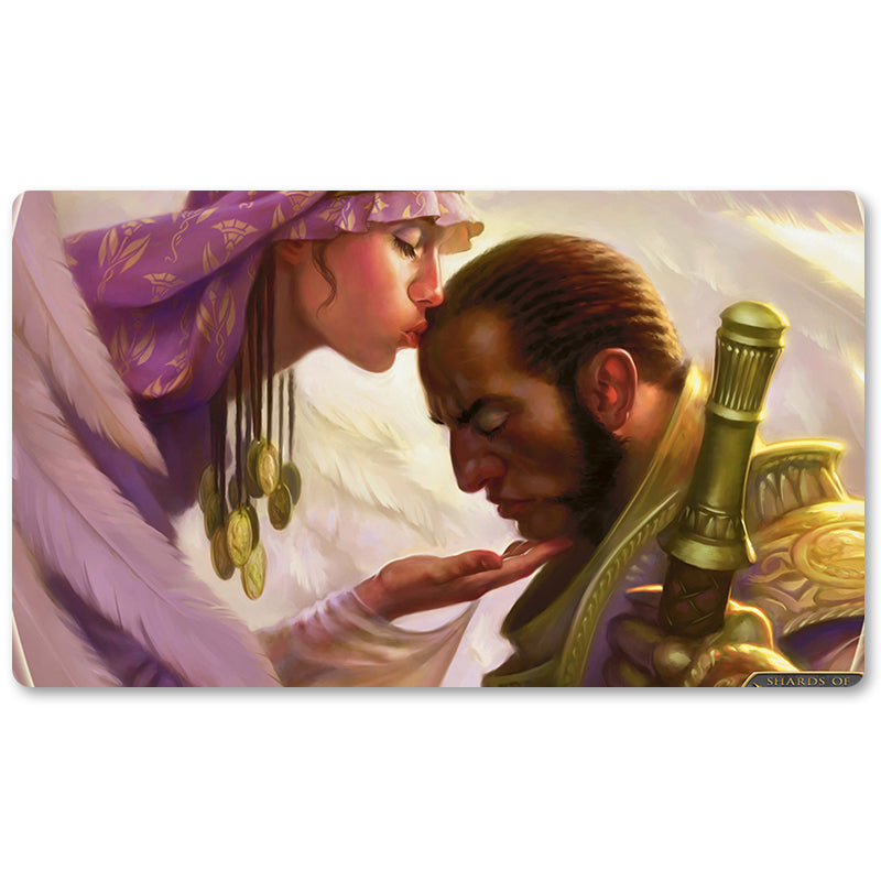 Magic The Gathering Peripheral- Kiss Of The Amesha -MTG Playmat Size 23.6X13.7in Play mats Compatible for TCG RPG CCG Trading Card Game