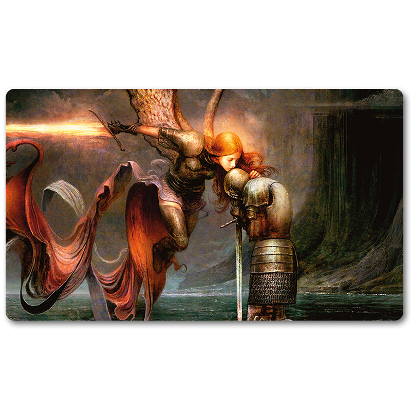 Tabulludo Ekstercentra - RESPONDITAJ PREĜOJ -MTG Playmat Grandeco 23.6X13.7in Ludaj matoj Kongruaj por TCG RPG CCG Komerckartludo