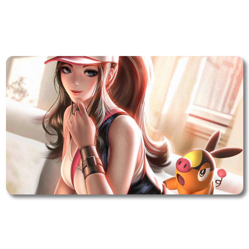 Tabulludo Ekstercentra - g7w6rq- Pokemona Playmat Grandeco 23.6X13.7in Ludaj matoj Kongruaj por TCG MTG RPG CCG Komerckartludo
