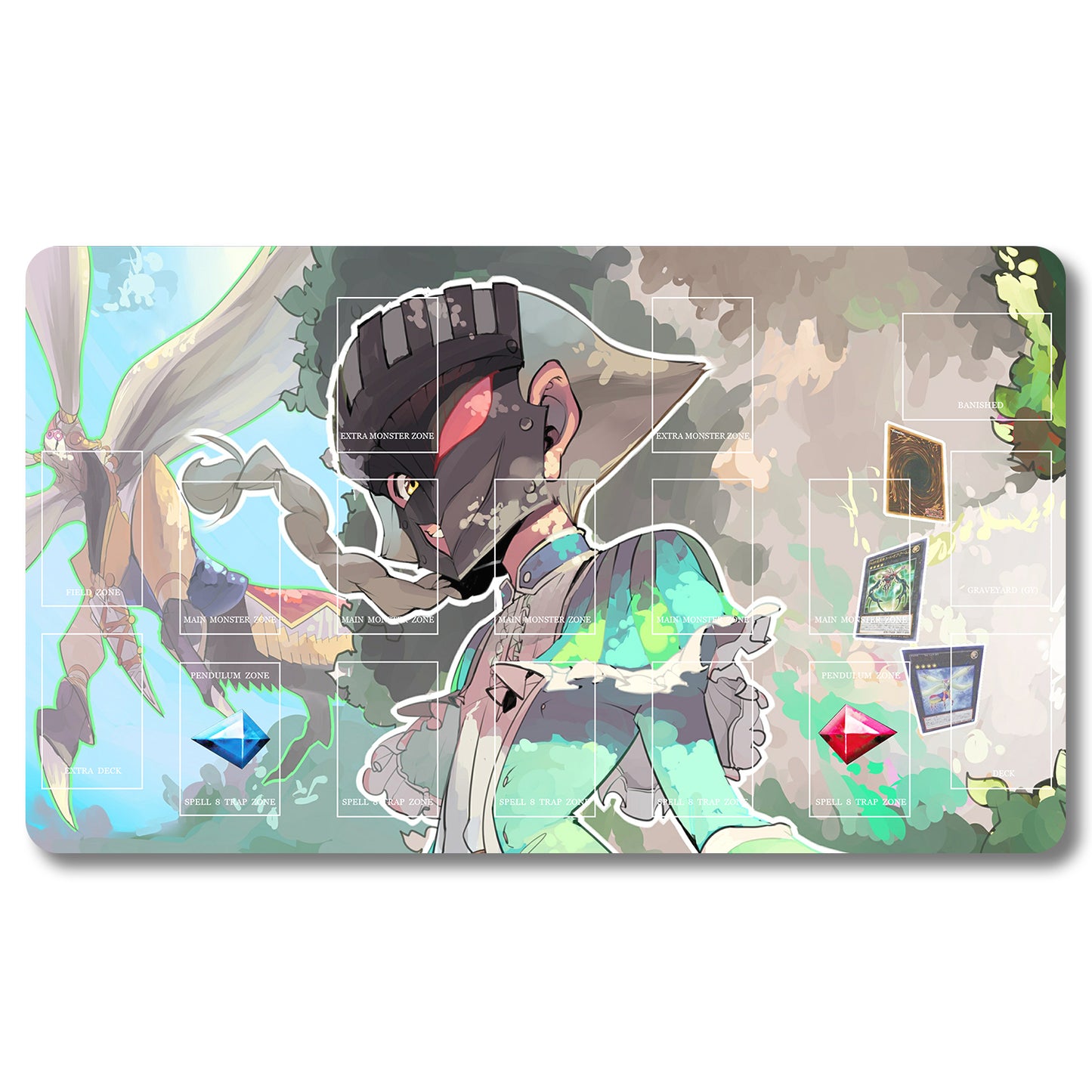 Brettspiel-Peripheriegerät – 477953 – Yugioh-Spielmatte, Größe 59,9 x 34,9 cm. Spielmatten, kompatibel mit TCG, OCG, CCG, Sammelkartenspiel