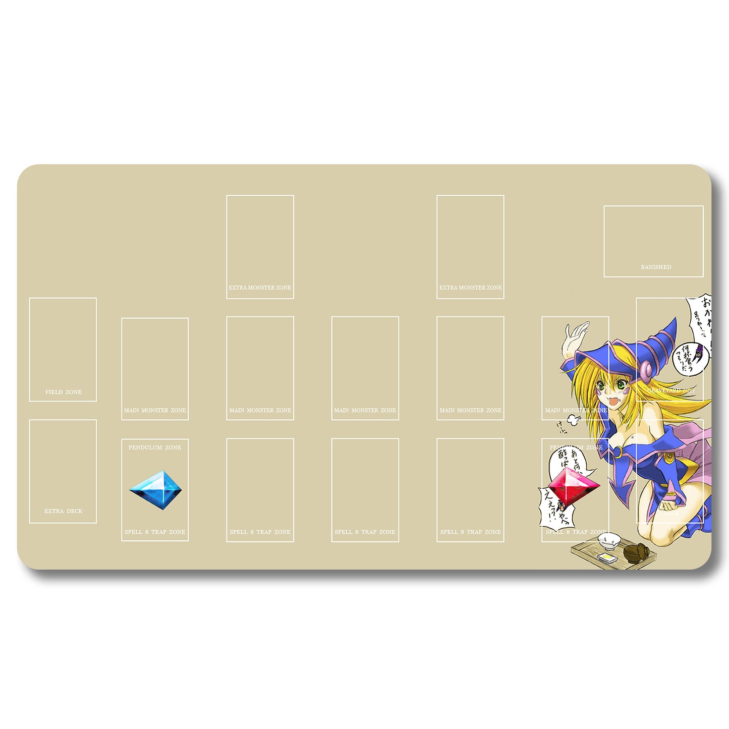Brettspiel-Peripheriegerät – 890140 – Yugioh-Spielmatte, Größe 59,9 x 34,9 cm. Spielmatten, kompatibel mit TCG, OCG, CCG, Sammelkartenspiel
