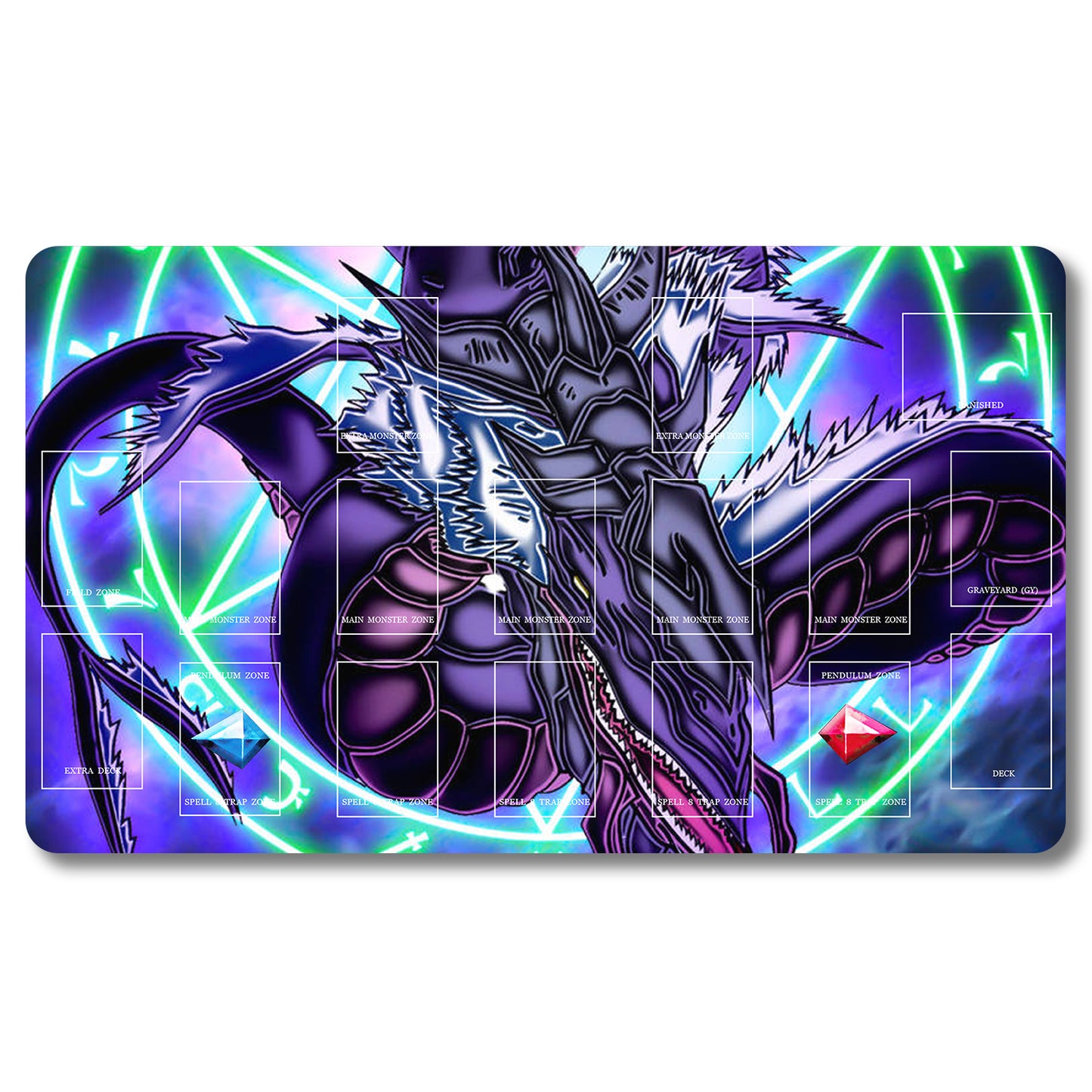 Brettspiel-Peripheriegerät – 629653 – Yugioh Spielmatte, Größe 59,9 x 34,9 cm. Spielmatten, kompatibel mit TCG, OCG, CCG, Sammelkartenspiel