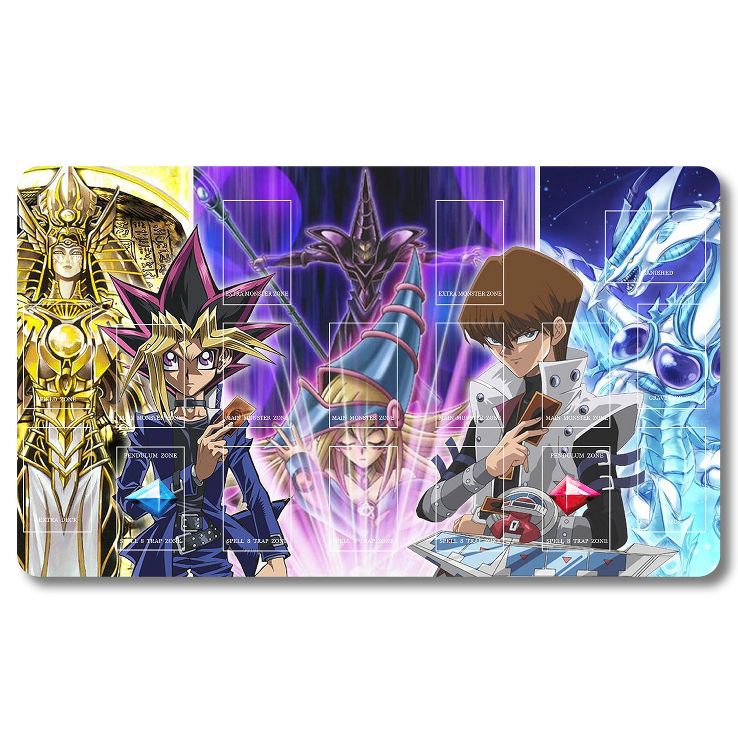 Brettspiel-Peripheriegerät – 307953 – Yugioh-Spielmatte, Größe 59,9 x 34,9 cm. Spielmatten, kompatibel mit TCG, OCG, CCG, Sammelkartenspiel
