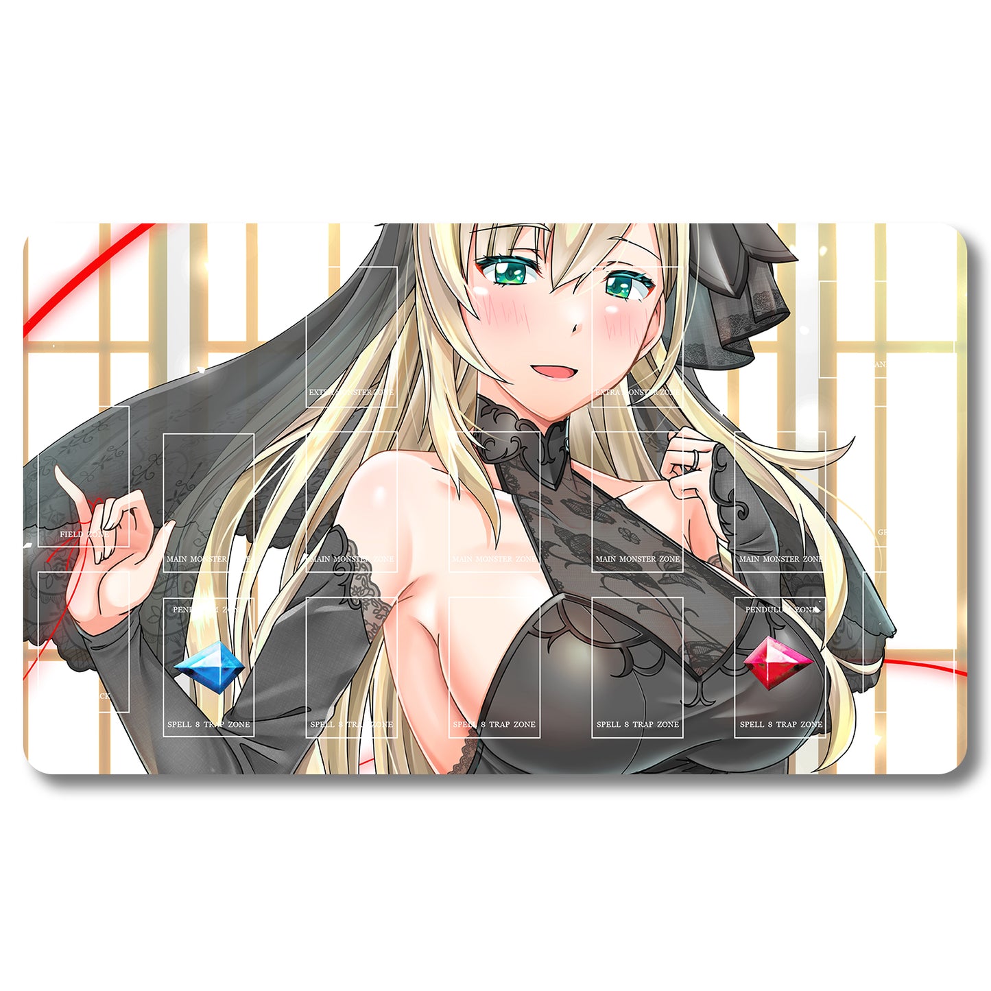 Brettspiel-Peripheriegerät – 3zpq6v – Yugioh-Spielmatte, Größe 59,9 x 34,9 cm, Spielmatten, kompatibel mit TCG, OCG, CCG, Sammelkartenspiel