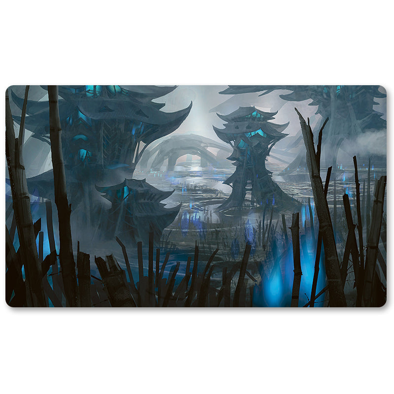 Peripheriegerät für Brettspiele – Flooded-Strand – MTG-Spielmattengröße 23,6 x 13,7 Zoll. Spielmatten, kompatibel mit TCG, RPG, CCG, Sammelkartenspiel