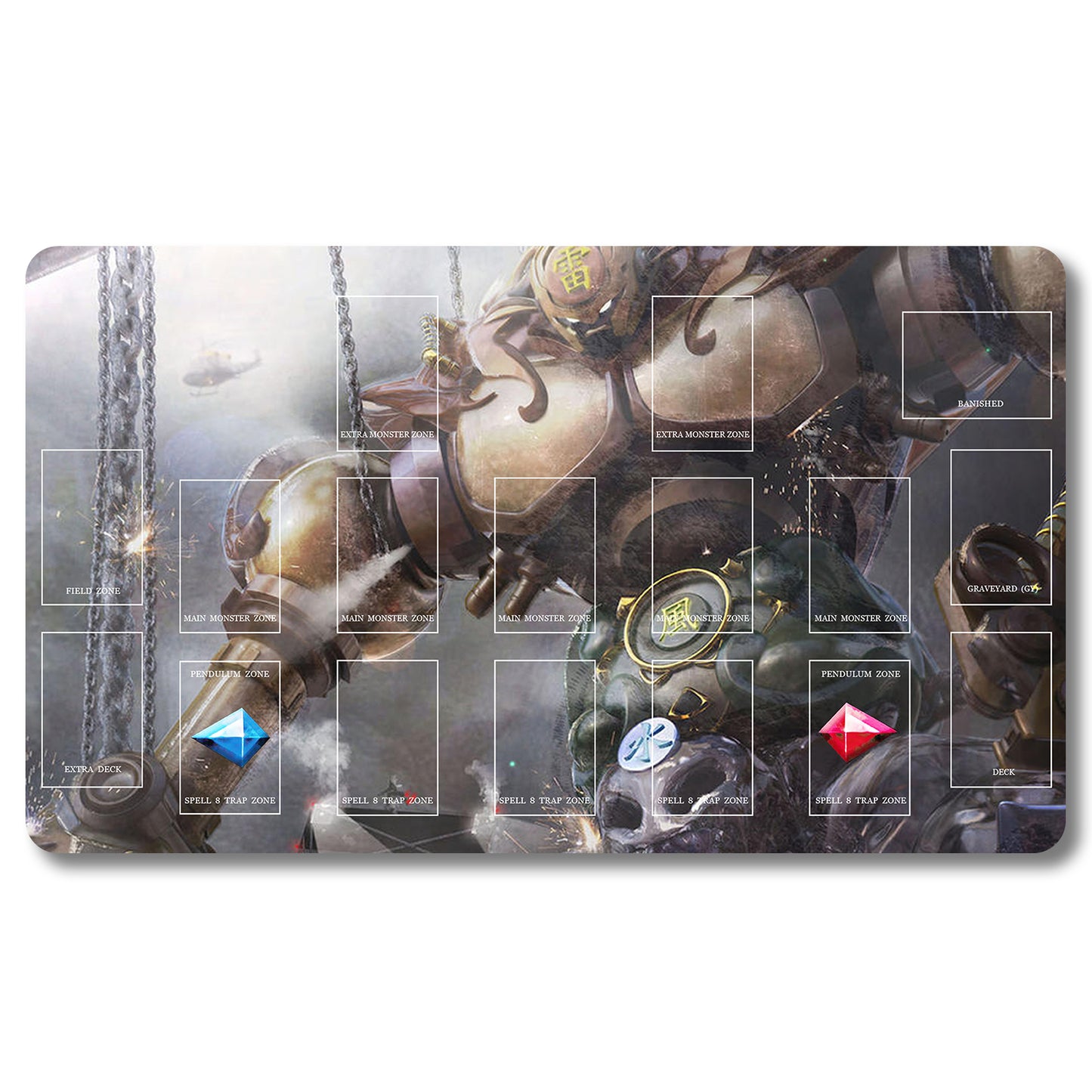 Brettspiel-Peripheriegerät – 139653 – Yugioh-Spielmatte, Größe 59,9 x 34,9 cm. Spielmatten, kompatibel mit TCG, OCG, CCG, Sammelkartenspiel