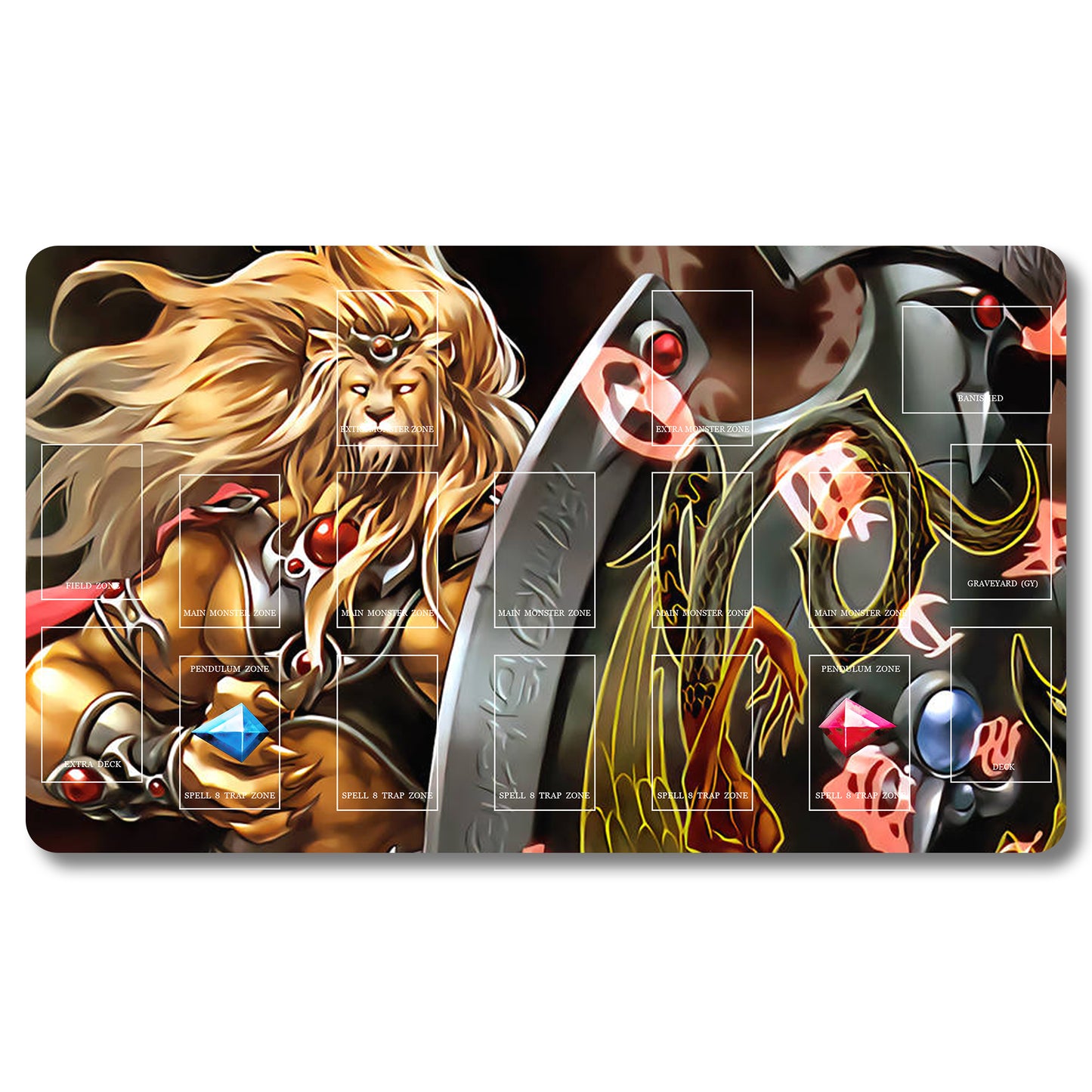 YUGIOH Manticore of Darkness Playmat - Yugioh Size 23.6X13.7in Play mats Compatible for TCG OCG CCG Trading Card Game