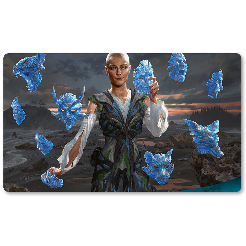 Brettspiel-Peripherie – Estrid, The Masked – MTG-Spielmatte, Größe 59,9 x 34,9 cm. Spielmatten, kompatibel mit TCG, RPG, CCG, Sammelkartenspiel