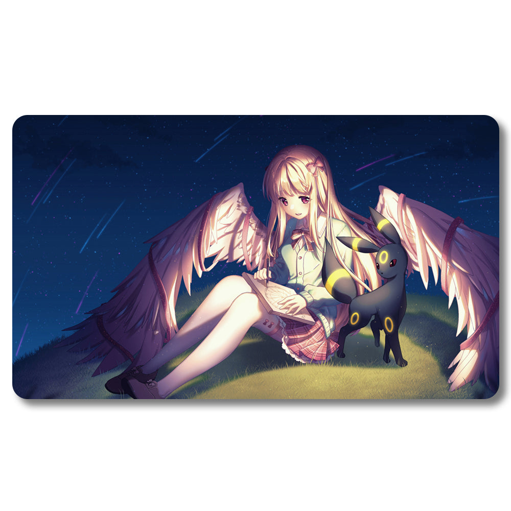 Board Game Lilia Moon Ibu Playmat - Pokemon Size 23.6X13.7in Play mats Compatible for TCG MTG RPG CCG Trading Card Game