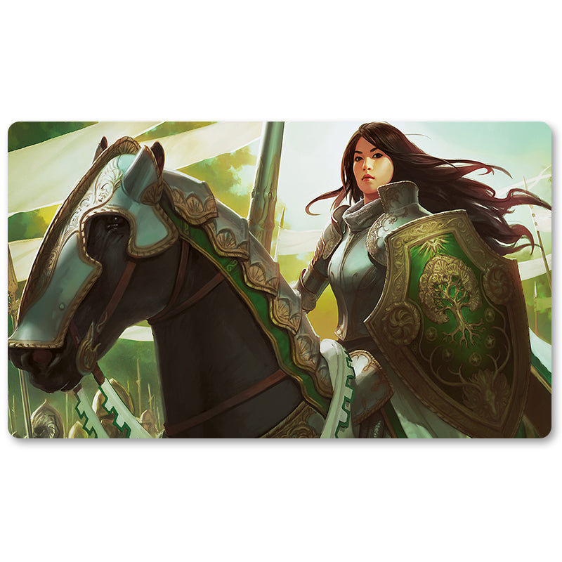 Board Game Peripheral- Knight Exemplar -MTG Playmat Size 23.6X13.7in Play mats Compatible for TCG RPG CCG Trading Card Game