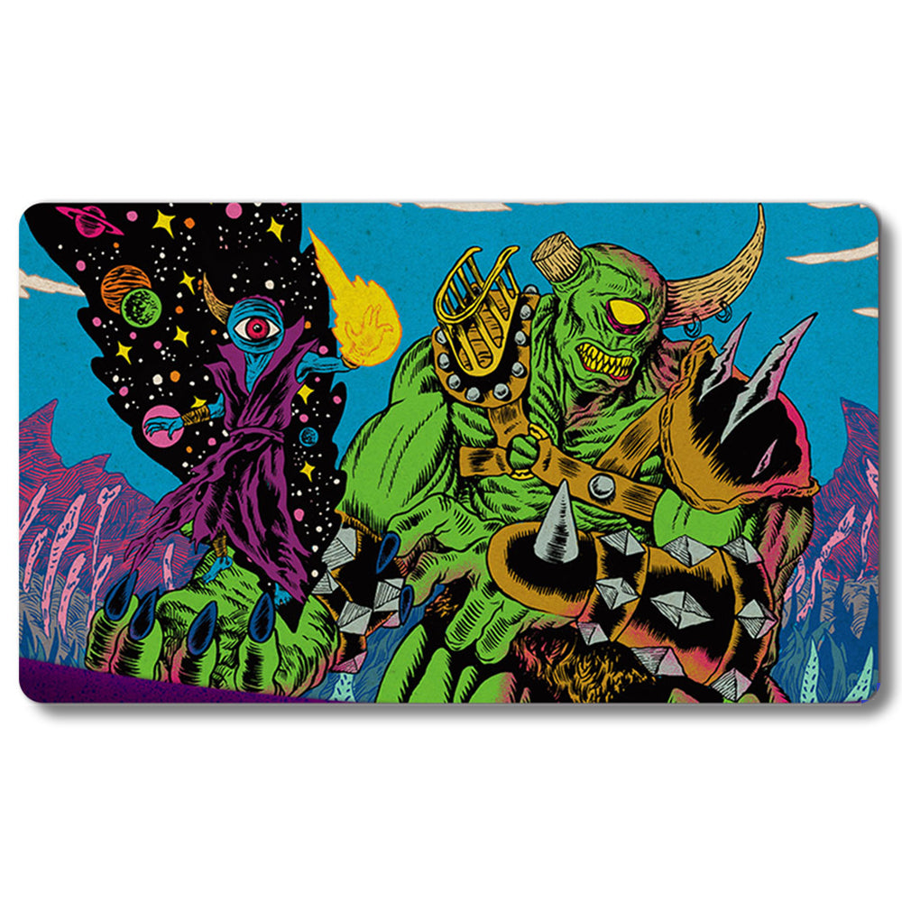 Board Game Okaun, Eye of Chaos Playmat- ZNDRSPLT & OKAUN -MTG Size 23.6X13.7in Play mats Compatible for TCG RPG CCG Trading Card Game