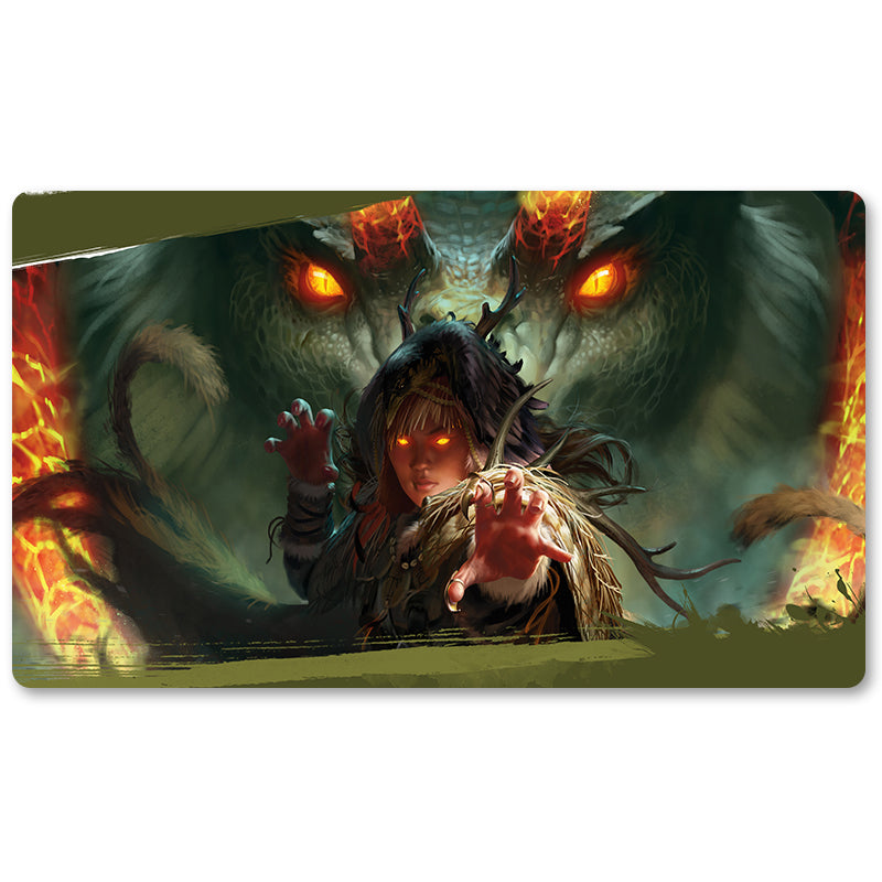 Peripheriegerät für Brettspiele – DRAGON WHISPERER – MTG-Spielmattengröße: 59,9 x 34,9 cm. Spielmatten, kompatibel mit TCG, RPG, CCG, Sammelkartenspiel