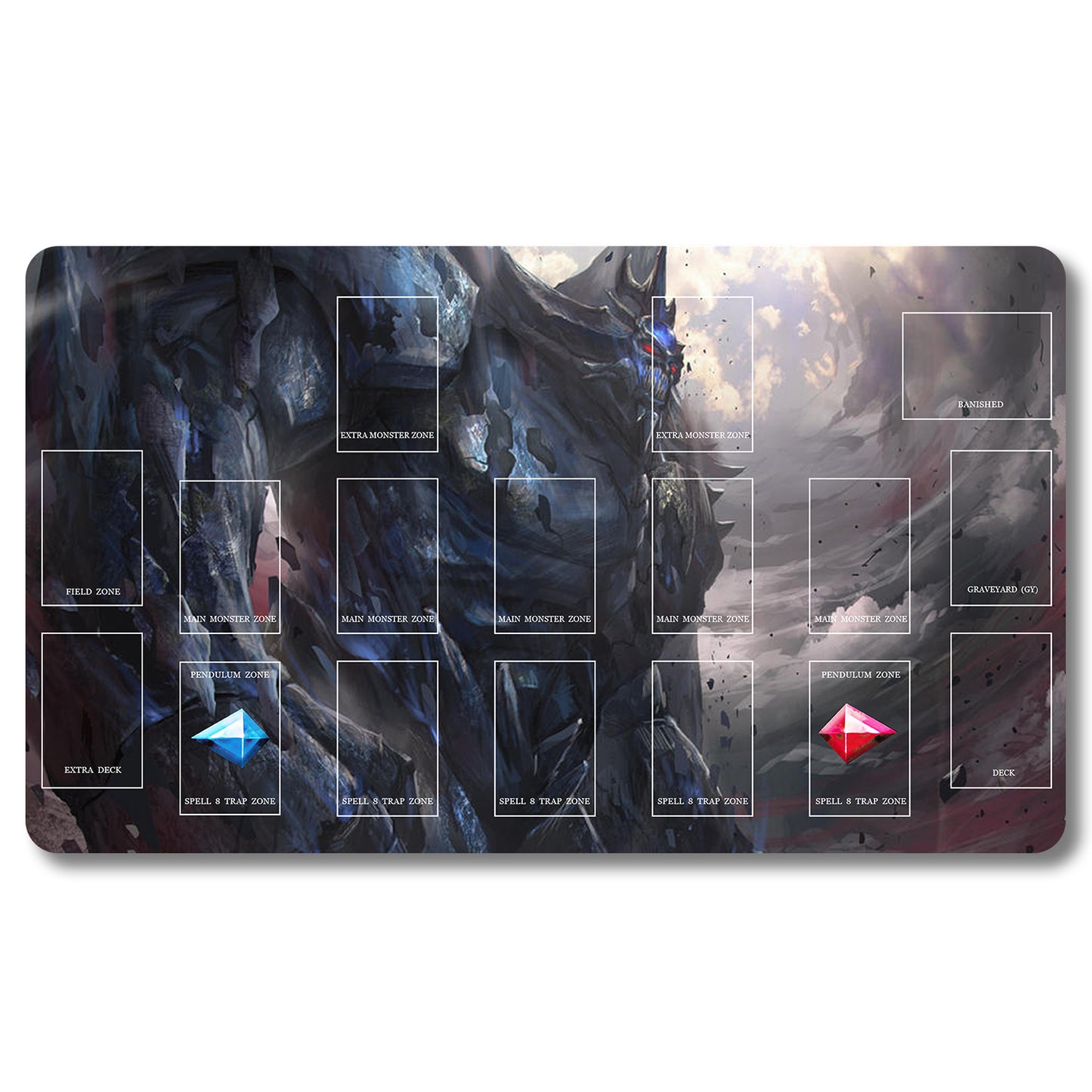 Brettspiel-Peripheriegerät – 349653 – Yugioh-Spielmatte, Größe 59,9 x 34,9 cm. Spielmatten, kompatibel mit TCG, OCG, CCG, Sammelkartenspiel