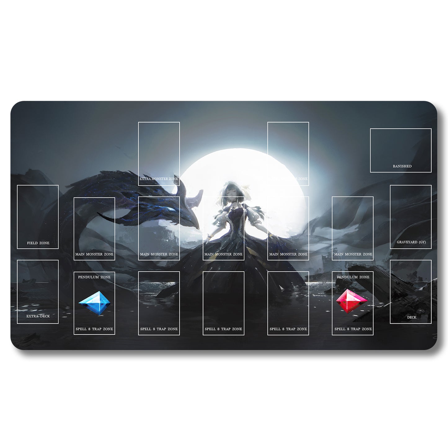 Brettspiel-Peripheriegerät – 1266911 – Yugioh-Spielmatte, Größe 59,9 x 34,9 cm. Spielmatten, kompatibel mit TCG, OCG, CCG, Sammelkartenspiel