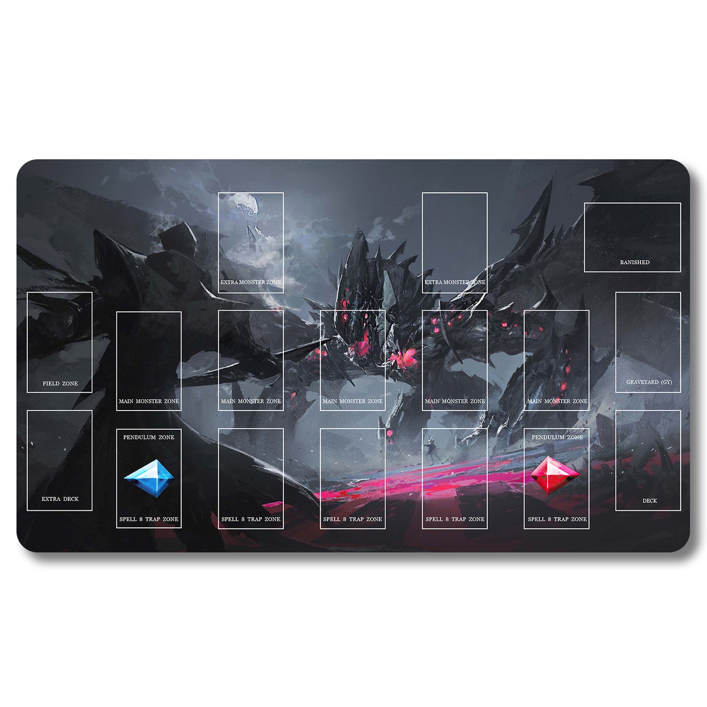 Board Game Peripheral - j3m7dq- Yugioh Playmat Size 23.6X13.7in Play mats Compatible for TCG OCG CCG Trading Card Game