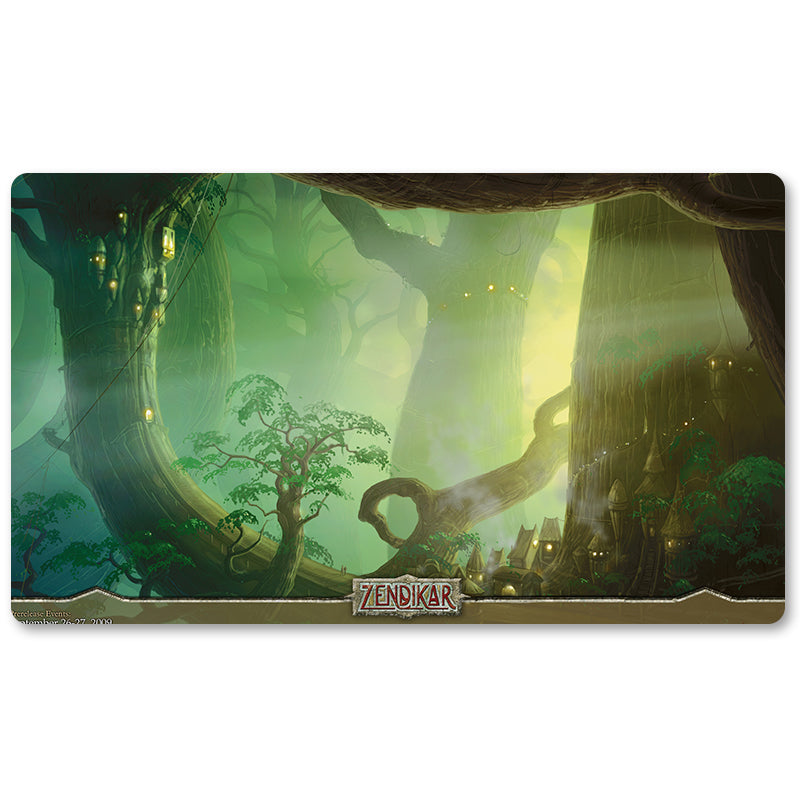 Board Game Peripheral- Dragons of Tarkir Forest -MTG Playmat Size 23.6X13.7in Play mats Compatible for TCG RPG CCG Trading Card Game