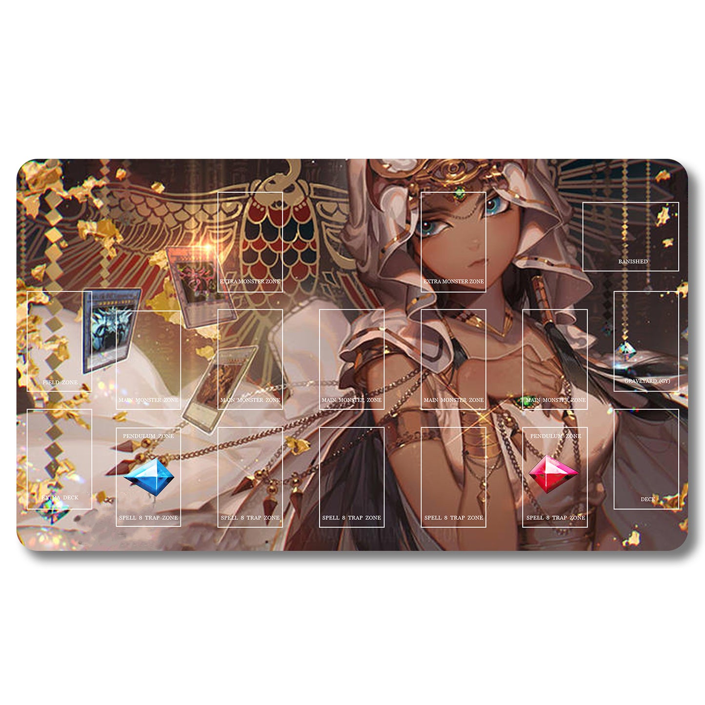 Brettspiel-Peripheriegerät – 319653 – Yugioh-Spielmatte, Größe 59,9 x 34,9 cm. Spielmatten, kompatibel mit TCG, OCG, CCG, Sammelkartenspiel