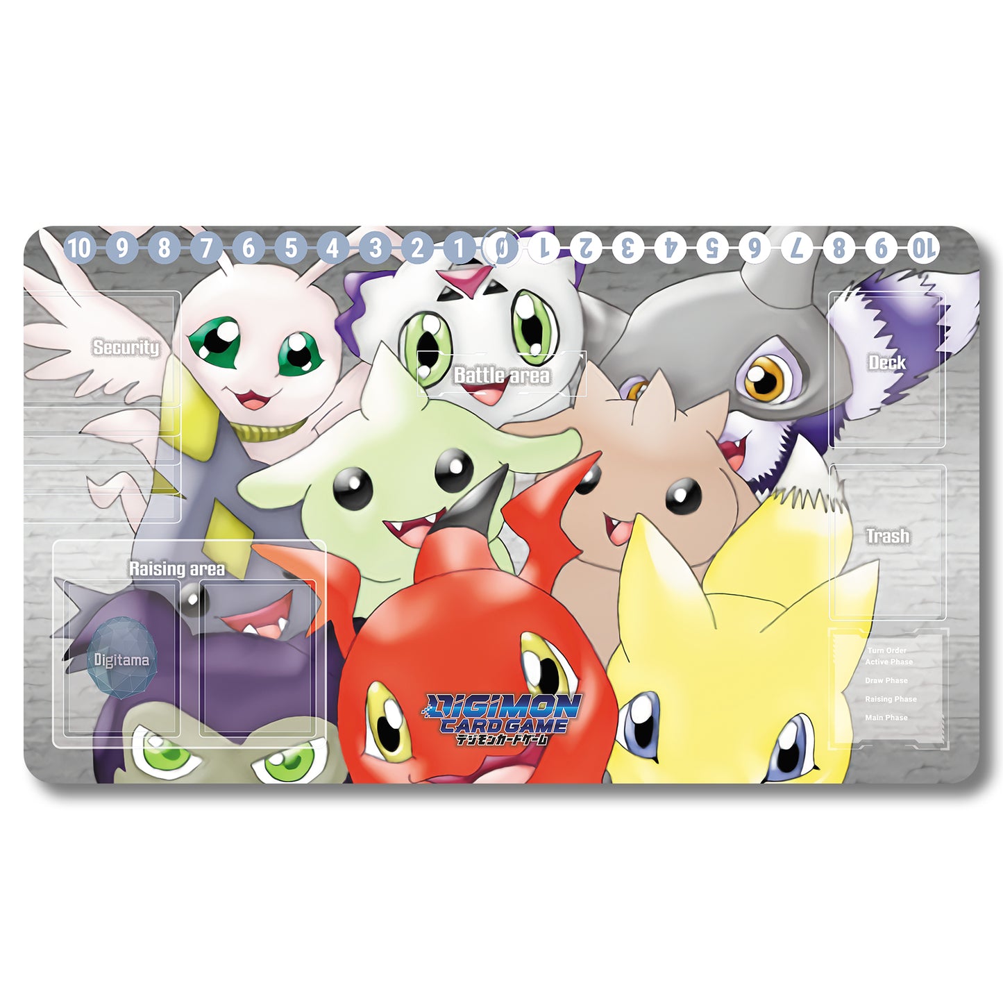 Brettspiel-Peripheriegerät – 137536587 – Digimon-Spielmatte, Größe 59,9 x 34,9 cm. Spielmatten, kompatibel mit TCG, DTCG, CCG, Sammelkartenspiel