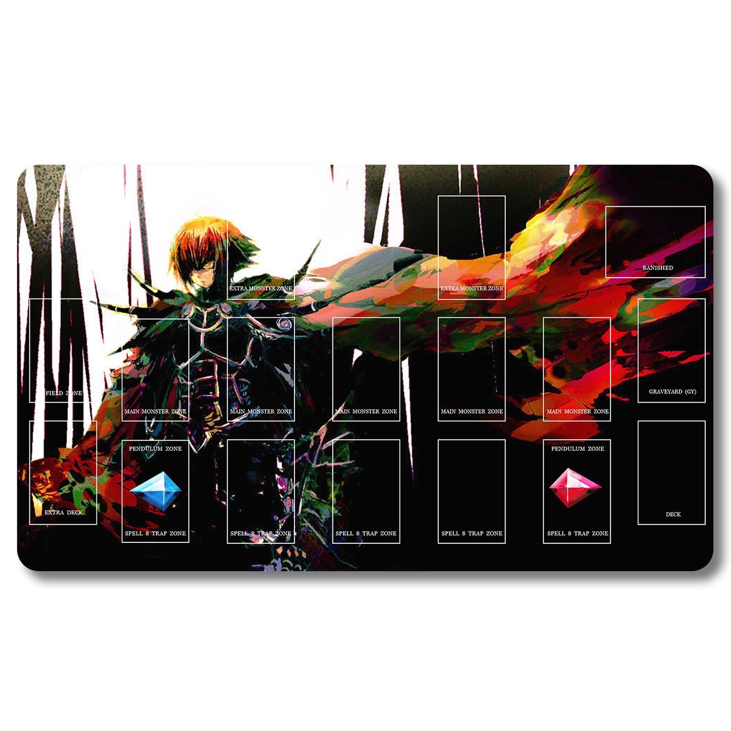 Brettspiel-Peripheriegerät – 889653 – Yugioh-Spielmatte, Größe 59,9 x 34,9 cm. Spielmatten, kompatibel mit TCG, OCG, CCG, Sammelkartenspiel