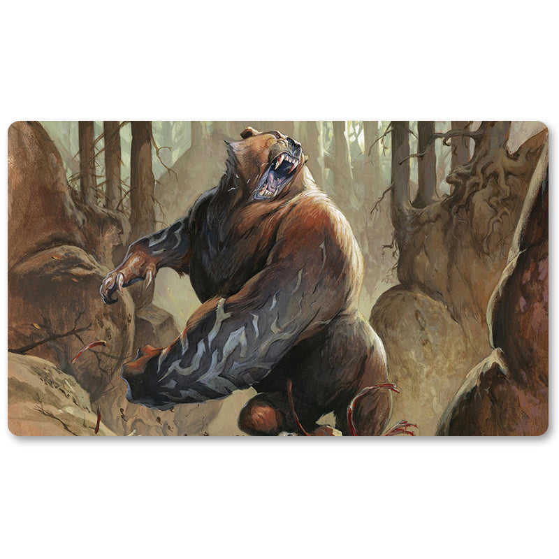 Tabulludo Ekstercentra - Runeclaw-Bear-MTG Playmat Grandeco 23.6X13.7in Ludaj matoj Kongruaj por TCG RPG CCG Komerckartludo